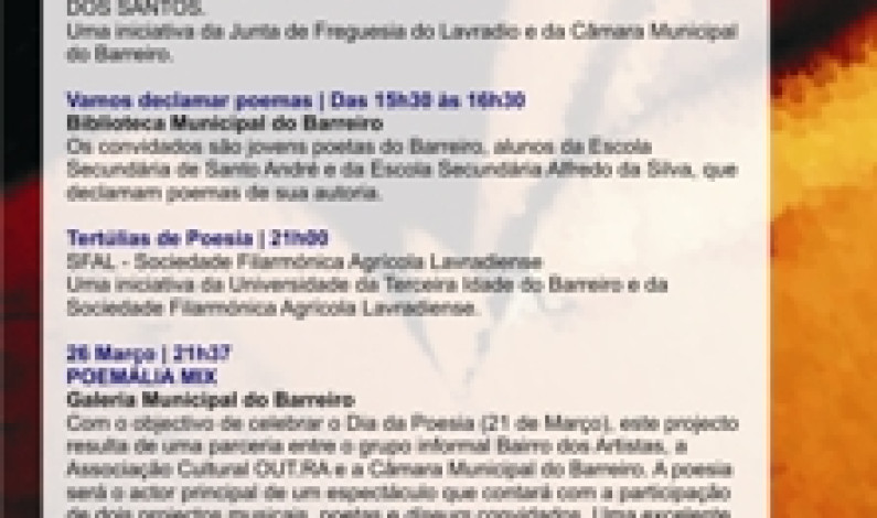 COMEMORAÇÕES DO DIA MUNDIAL DA POESIA COMEMORAÇÕES DO DIA MUNDIAL DA POESIA