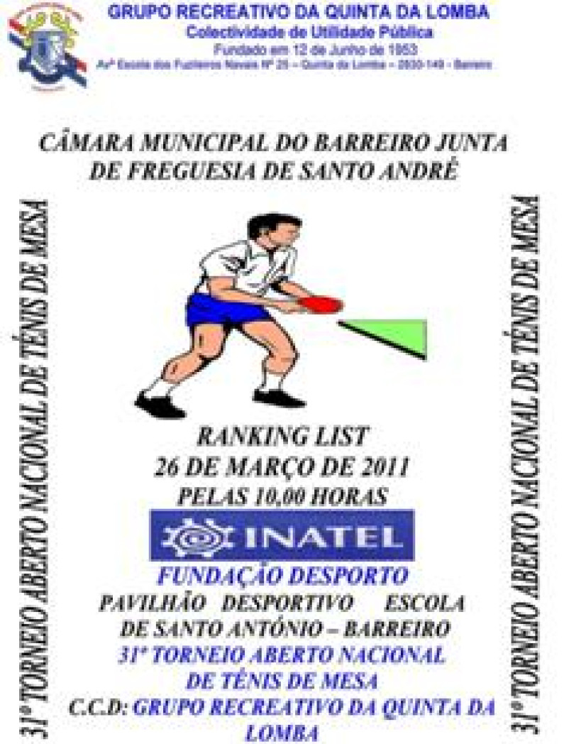 Torneio Aberto Nacional de Ténis de Mesa Torneio Aberto Nacional de Ténis de Mesa