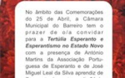 TERTÚLIA “Esperanto e o Esperantismo no Estado Novo” TERTÚLIA “Esperanto e o Esperantismo no Estado Novo”