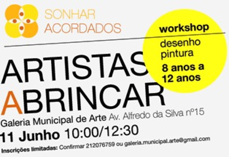 Artistas a Brincar Workshop de desenho e pintura 11 de Junho Artistas a Brincar Workshop de desenho e pintura 11 de Junho