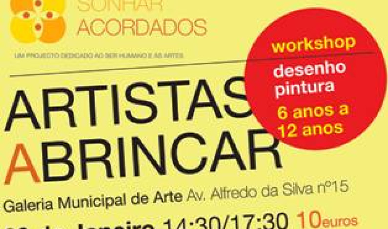 Artistas a Brincar – Workshop de desenho e pintura, dos seis aos 12 anos, a 28 de janeiro Artistas a Brincar – Workshop de desenho e pintura, dos seis aos 12 anos, a 28 de janeiro