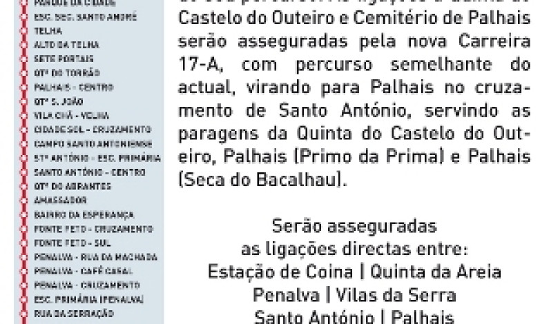 TRANSPORTES COLETIVOS DO BARREIRO União do Percurso das Carreiras 5 e 16 TRANSPORTES COLETIVOS DO BARREIRO União do Percurso das Carreiras 5 e 16