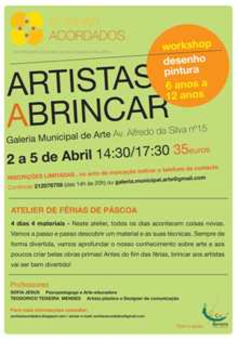 Artistas a Brincar Workshop de Desenho e Pintura Artistas a Brincar Workshop de Desenho e Pintura