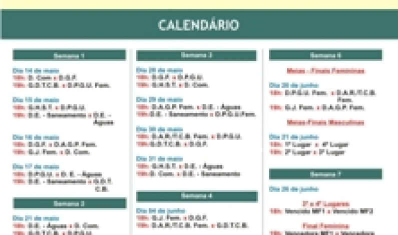 VI Torneio de Futsal Pela Água Jogos até 26 de Junho No Campo de Jogos do Beira Mar VI Torneio de Futsal Pela Água Jogos até 26 de Junho No Campo de Jogos do Beira Mar