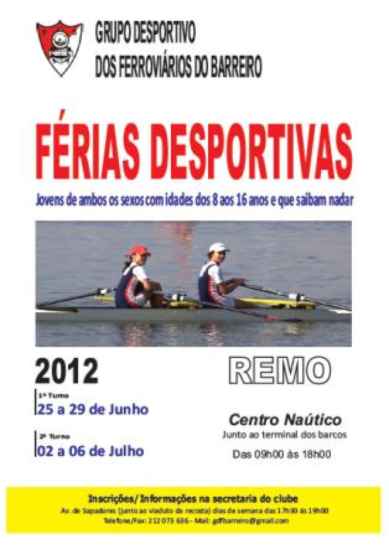 Grupo Desportivo dos Ferroviários do Barreiro REMO – férias desportivas Grupo Desportivo dos Ferroviários do Barreiro REMO – férias desportivas