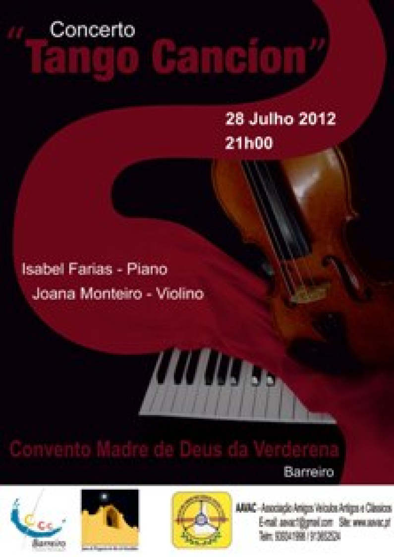 Concerto “Tango Canción” 28 julho | 21h00 | Convento da Madre de Deus Concerto “Tango Canción” 28 julho | 21h00 | Convento da Madre de Deus