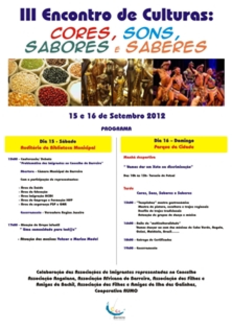 III Encontro de Culturas“ Cores, Sons, Sabores e Saberes” III Encontro de Culturas“ Cores, Sons, Sabores e Saberes”