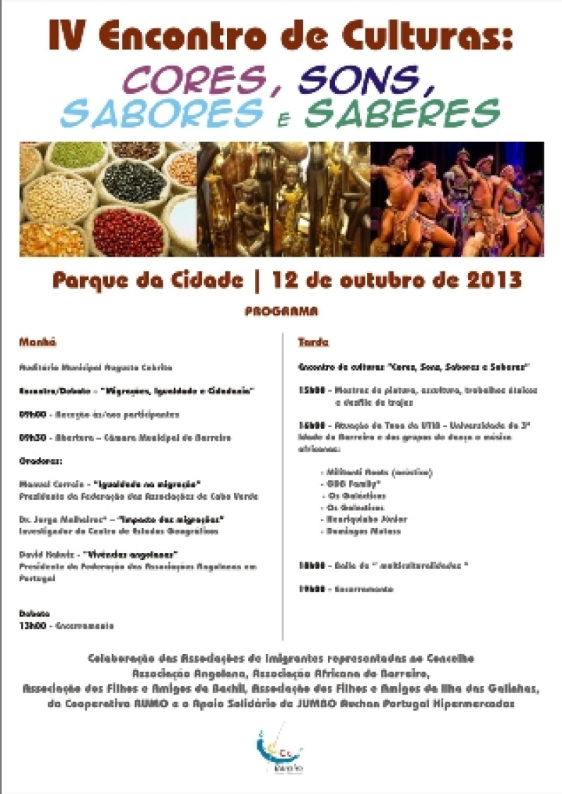 IV ENCONTRO DE CULTURAS: Cores, Sons, Sabores e Saberes IV ENCONTRO DE CULTURAS: Cores, Sons, Sabores e Saberes