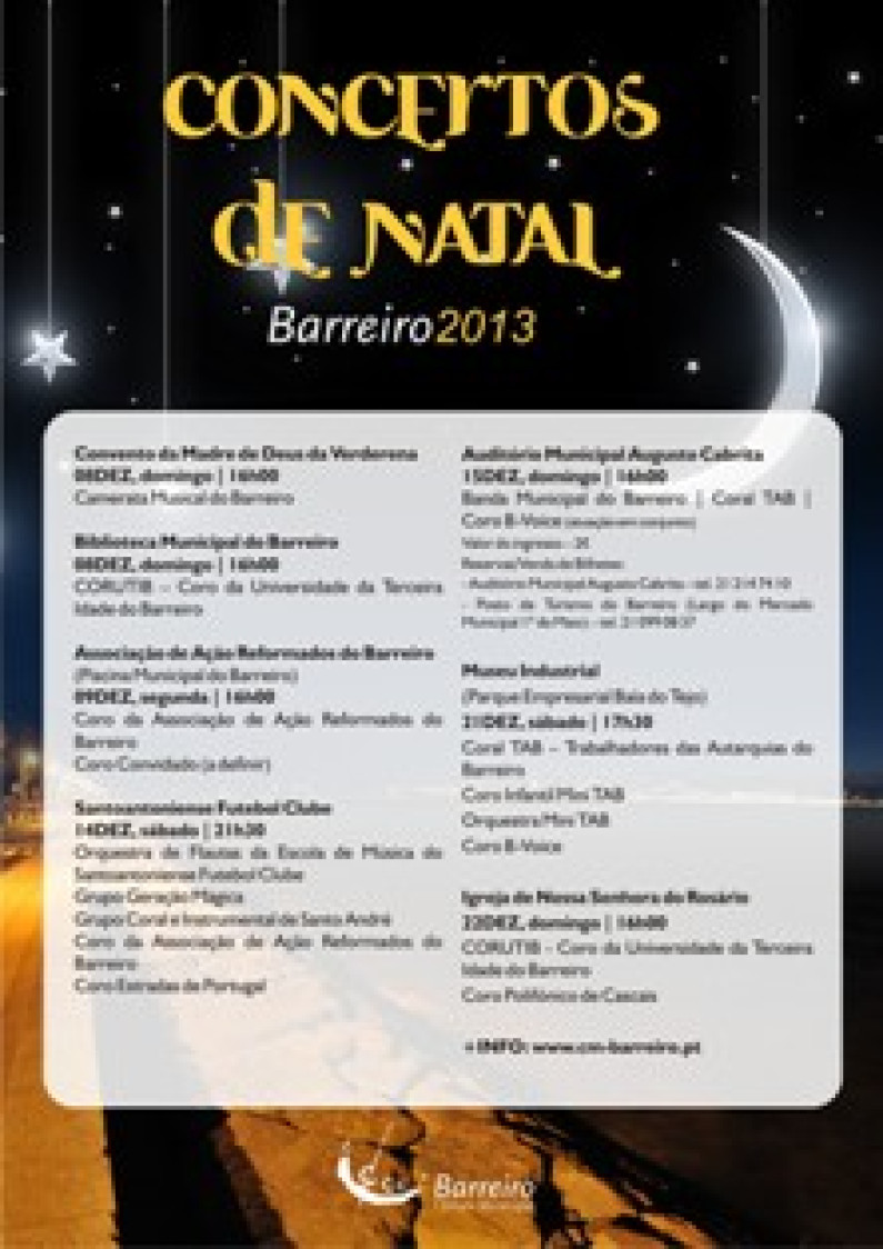 Animação de Natal: CONCERTOS EM VÁRIOS PALCOS DO CONCELHO Animação de Natal: CONCERTOS EM VÁRIOS PALCOS DO CONCELHO