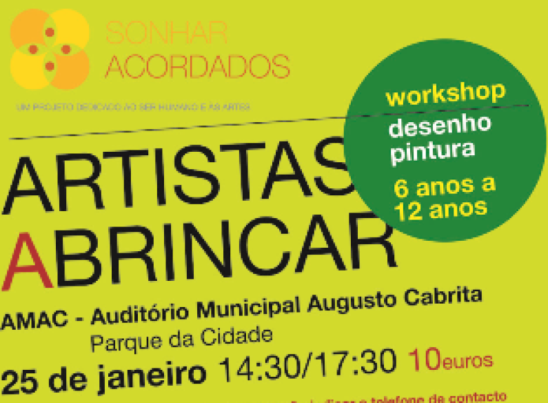 Ateliê Artistas a Brincar, a 25 de janeiro “há artes nas festas” Ateliê Artistas a Brincar, a 25 de janeiro “há artes nas festas”