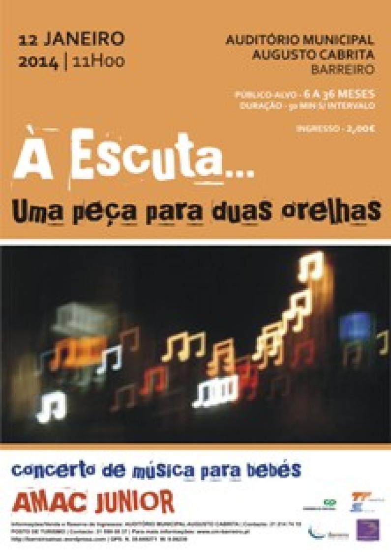 Concerto de Música Para Bebés “À Escuta… Uma Peça Para Duas Orelhas”, Concerto de Música Para Bebés “À Escuta… Uma Peça Para Duas Orelhas”,