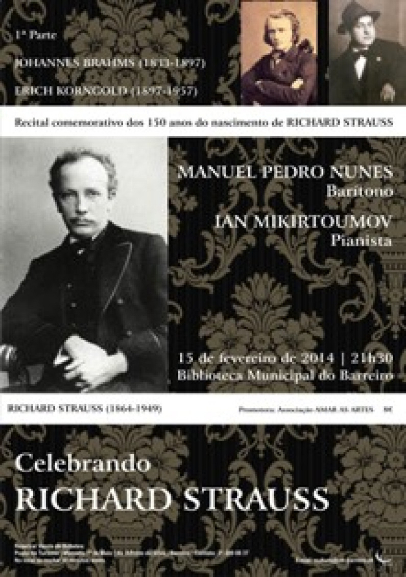 Richard Strauss na Biblioteca Municipal Recital Comemorativo dos 150 anos do nascimento Richard Strauss na Biblioteca Municipal Recital Comemorativo dos 150 anos do nascimento