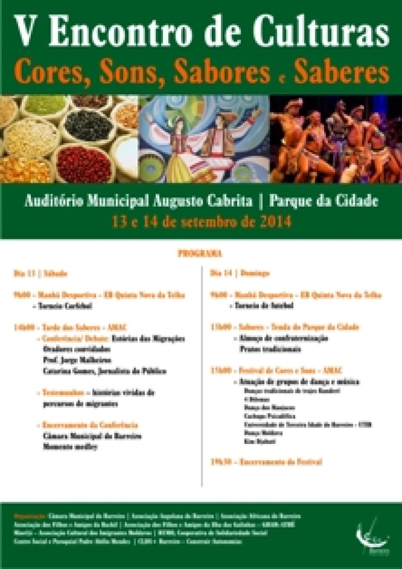 V ENCONTRO DE CULTURAS – Cores, Sons, Sabores e Saberes V ENCONTRO DE CULTURAS – Cores, Sons, Sabores e Saberes