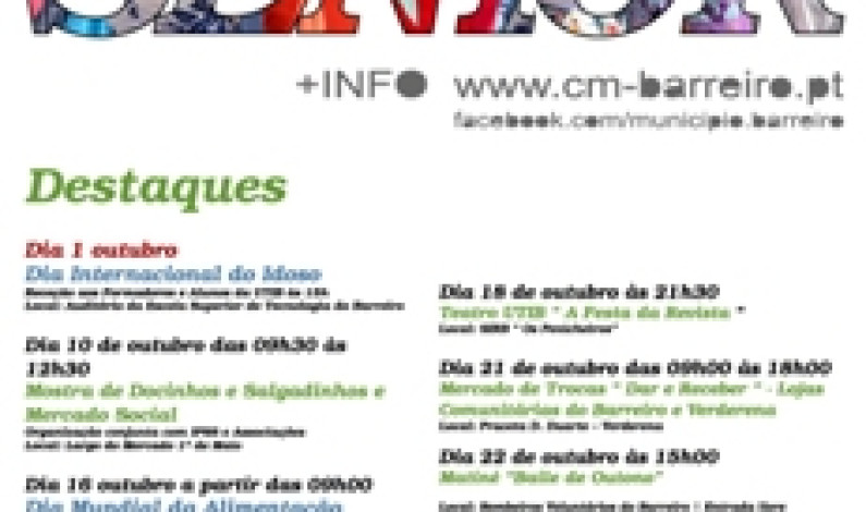 MÊS SÉNIOR 2014 | 1 a 28 de OUTUBRO no BARREIRO MÊS SÉNIOR 2014 | 1 a 28 de OUTUBRO no BARREIRO