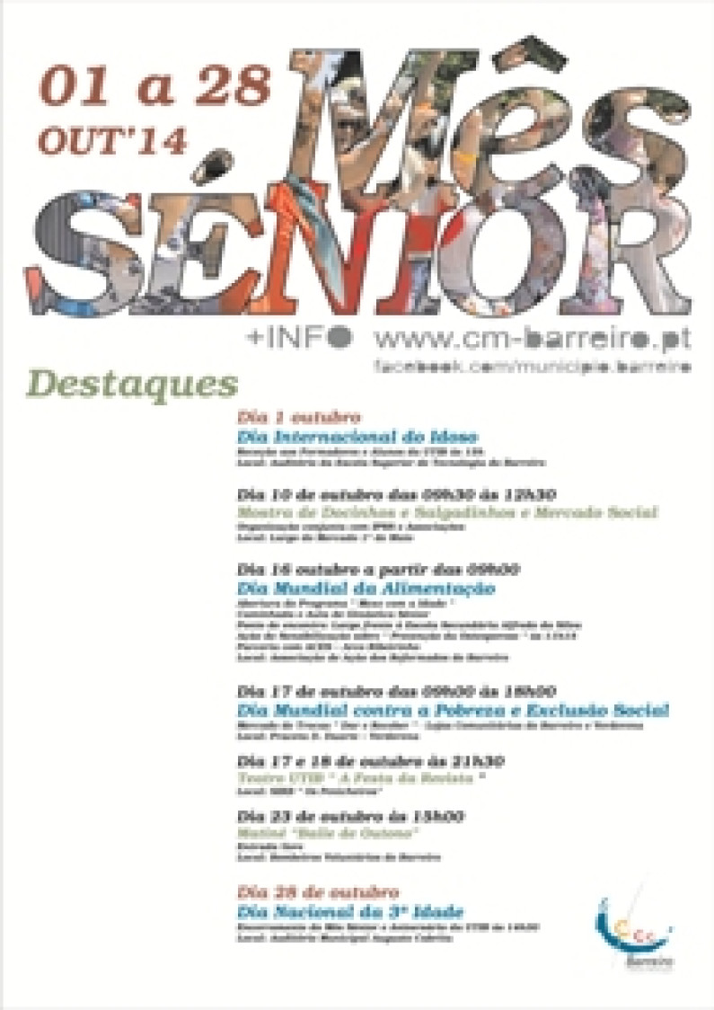MÊS SÉNIOR 2014  em OUTUBRO no BARREIRO MÊS SÉNIOR 2014  em OUTUBRO no BARREIRO