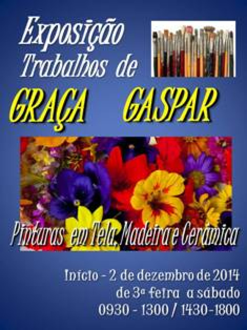 Exposição com pinturas em tela, madeira e cerâmica, de Graça Gaspar, no Posto de Turismo do Barreiro Exposição com pinturas em tela, madeira e cerâmica, de Graça Gaspar, no Posto de Turismo do Barreiro