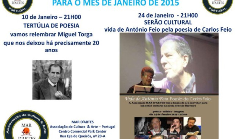 Associação de Cultura & Arte – Portugal Mar D’Artes tem propostas para janeiro Associação de Cultura & Arte – Portugal Mar D’Artes tem propostas para janeiro