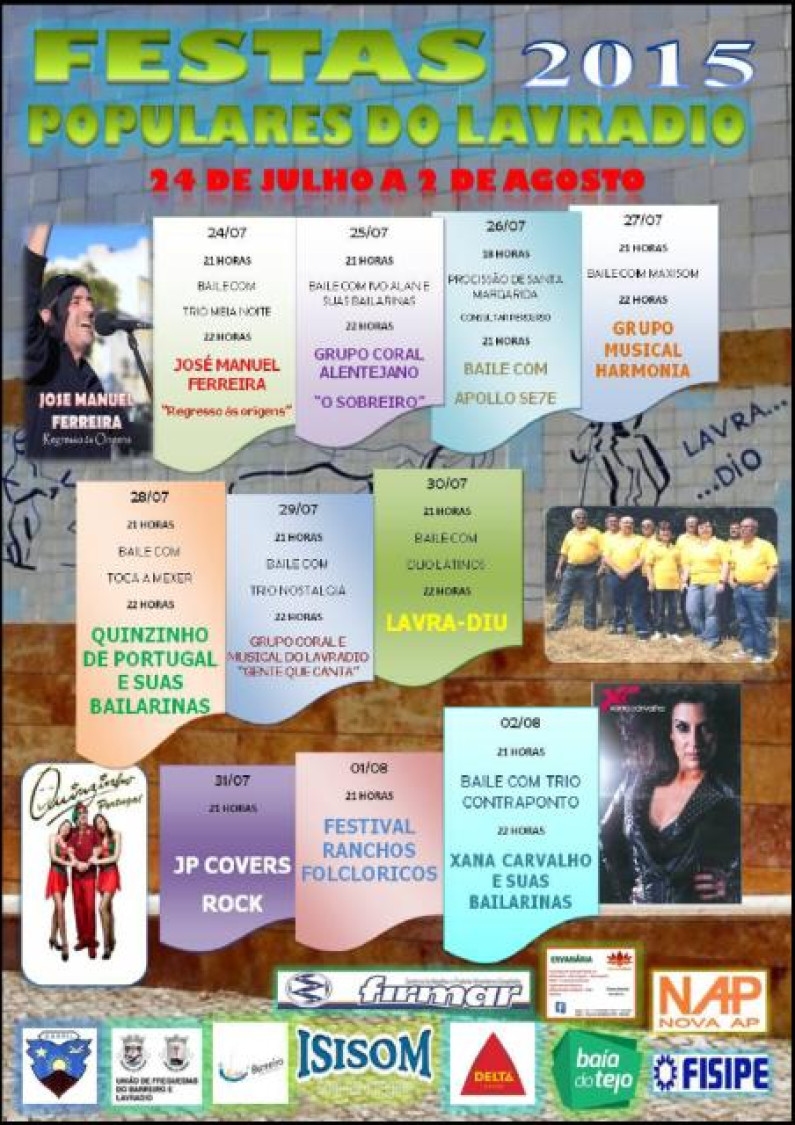 Festas Populares do Lavradio 2015, 24 de julho a 2 de agosto Festas Populares do Lavradio 2015, 24 de julho a 2 de agosto