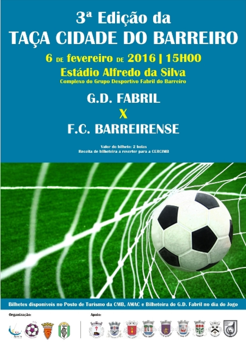 Futebol 3ª Taça Cidade do Barreiro a 6 de fevereiro Futebol 3ª Taça Cidade do Barreiro a 6 de fevereiro