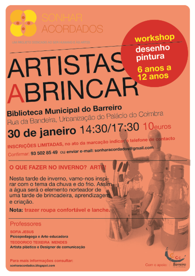 Sonhar Acordados Inscrições abertas para workshops Sonhar Acordados Inscrições abertas para workshops